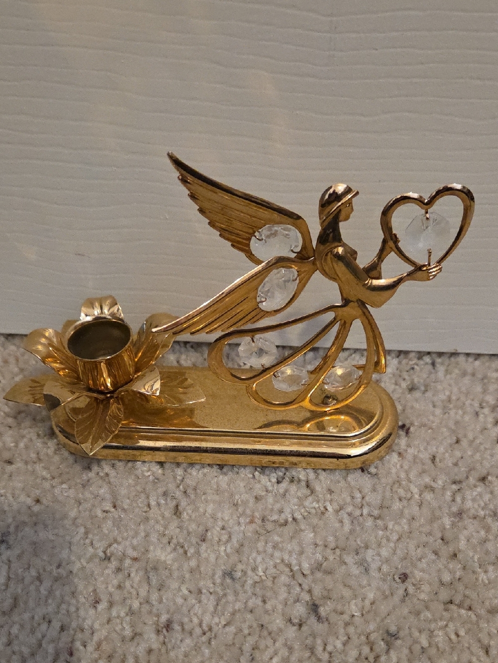 Gold Angel Heart Candle Holder - Home Accents